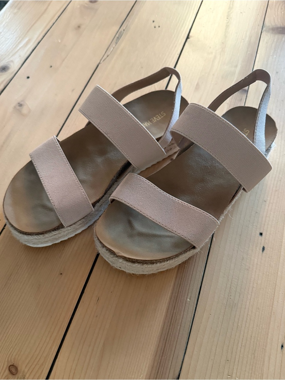 Girls Steve Madden Pink Elastic Strap Platform Sandals size 2